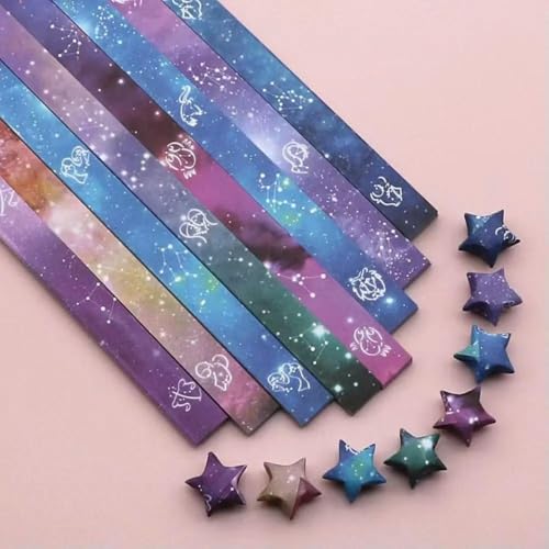 LOUKEKE 540 Blatt Origami-Papiersterne, DIY-Handarbeiten, Origami-Glücksstern-Papier, Faltbare Origami-Stern-Papierstreifen für Papierkunsthandwerk von LOUKEKE