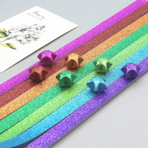 540 Blatt Origami-Papiersterne, DIY-Handarbeiten, Origami-Glücksstern-Papier, faltbare Origami-Stern-Papierstreifen für Papierkunsthandwerk von LOUKEKE