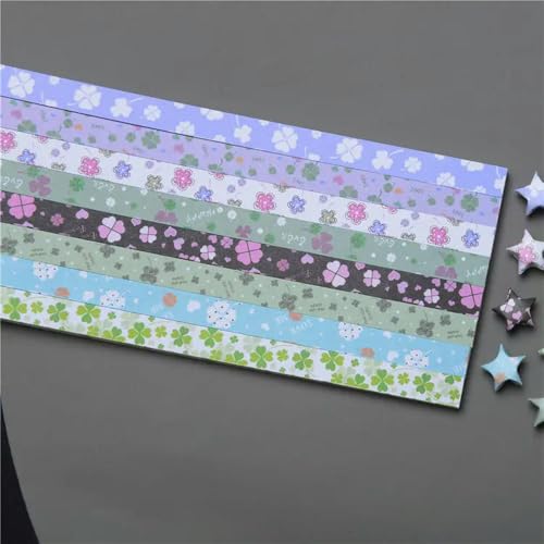 540 Blatt Sakura Origami-Sterne Papierstreifen Glücksstern Origami-Dekoration Faltpapier DIY Handkunst Bastelbedarf von LOUKEKE