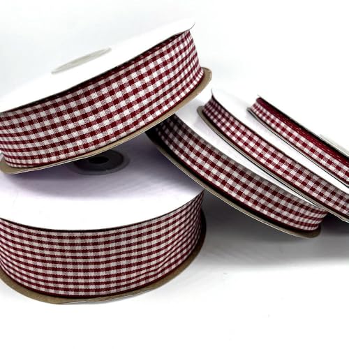 LOUKEKE (45 7 m) Gingham-Bänder für Hochzeiten Weihnachtsfeiern Dekorationen Verpackungen Bastelarbeiten Schleifen Haare Kariertes Band Verpackungsstoff von LOUKEKE