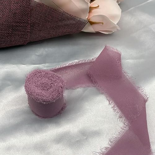 LOUKEKE 1 Rolle Rosen Spitzenband Cinta Chiffon Seidenband Blumen Hochzeitsspitze für Krawatten Handgemachte zerrissene Blumenstrauß-Wrap-Dekoration LOUKEKE 1 Rolle Rosen Spitzenband Cinta Chiffon Seidenband Blumen Hochzeitsspitze für Krawatten Handgemachte zerrissene Blumenstrauß-Wrap-Dekoration von LOUKEKE