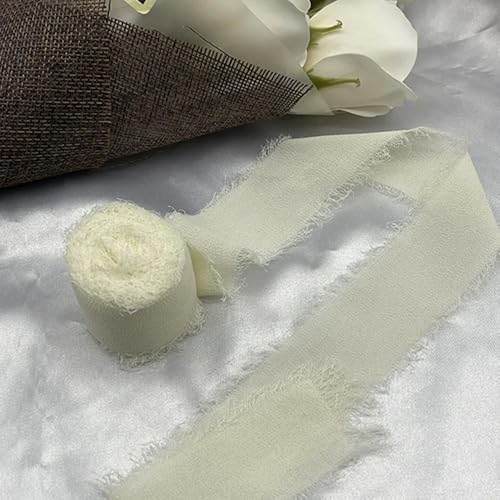 LOUKEKE 1 Rolle Rosen Spitzenband Cinta Chiffon Seidenband Blumen Hochzeitsspitze für Krawatten Handgemachte zerrissene Blumenstrauß-Wrap-Dekoration LOUKEKE 1 Rolle Rosen Spitzenband Cinta Chiffon Seidenband Blumen Hochzeitsspitze für Krawatten Handgemachte zerrissene Blumenstrauß-Wrap-Dekoration von LOUKEKE