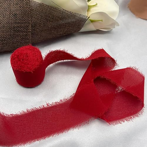 LOUKEKE 1 Rolle Rosen Spitzenband Cinta Chiffon Seidenband Blumen Hochzeitsspitze für Krawatten Handgemachte zerrissene Blumenstrauß-Wrap-Dekoration LOUKEKE 1 Rolle Rosen Spitzenband Cinta Chiffon Seidenband Blumen Hochzeitsspitze für Krawatten Handgemachte zerrissene Blumenstrauß-Wrap-Dekoration von LOUKEKE