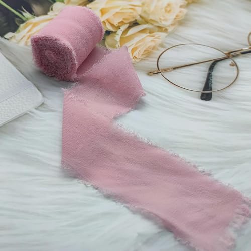 LOUKEKE 1 Rolle Rosen Spitzenband Cinta Chiffon Seidenband Blumen Hochzeitsspitze für Krawatten Handgemachte zerrissene Blumenstrauß-Wrap-Dekoration LOUKEKE 1 Rolle Rosen Spitzenband Cinta Chiffon Seidenband Blumen Hochzeitsspitze für Krawatten Handgemachte zerrissene Blumenstrauß-Wrap-Dekoration von LOUKEKE
