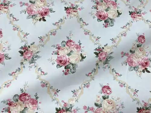 LOUKEKE 1 Stück (160 x 100 cm) bedruckter Baumwoll-Twillstoff mit Rosenmotiv, Herstellung von Bettwäsche, handgefertigtem Finish, Tischdecke, Kleidungstuch von LOUKEKE