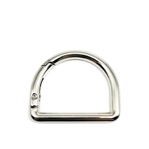 LOUKEKE 1 Stück D-förmiger Federring zum Öffnen von Ledertaschen, Handtaschengurten, Schnallen zum Verbinden von Schlüsselanhängern, Anhängern, Hundeketten, Schnappverschluss, Karabiner von LOUKEKE