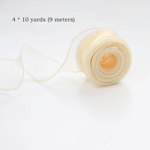 LOUKEKE 10 Yards/Rolle transparentes Chiffonband Organza-Satinbänder zum Verpacken Dekorieren Hochzeitssträuße Kränze Nähzubehör von LOUKEKE
