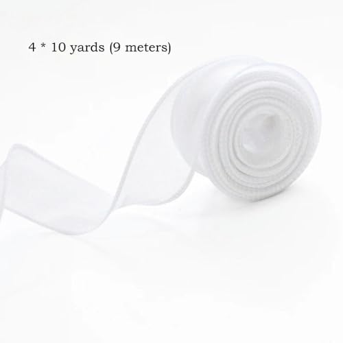 LOUKEKE 10 Yards/Rolle transparentes Chiffonband Organza-Satinbänder zum Verpacken Dekorieren Hochzeitssträuße Kränze Nähzubehör von LOUKEKE