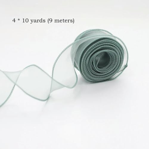 LOUKEKE 10 Yards/Rolle transparentes Chiffonband Organza-Satinbänder zum Verpacken Dekorieren Hochzeitssträuße Kränze Nähzubehör von LOUKEKE