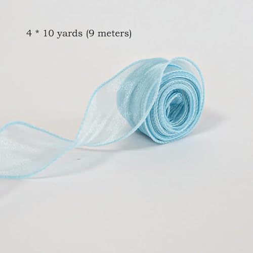 LOUKEKE 10 Yards/Rolle transparentes Chiffonband Organza-Satinbänder zum Verpacken Dekorieren Hochzeitssträuße Kränze Nähzubehör LOUKEKE 10 Yards/Rolle transparentes Chiffonband Organza-Satinbänder zum Verpacken Dekorieren Hochzeitssträuße Kränze Nähzubehör von LOUKEKE