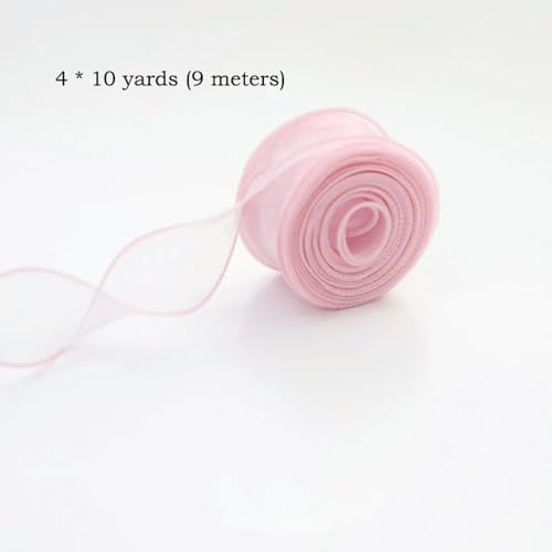 LOUKEKE 10 Yards/Rolle transparentes Chiffonband Organza-Satinbänder zum Verpacken Dekorieren Hochzeitssträuße Kränze Nähzubehör LOUKEKE 10 Yards/Rolle transparentes Chiffonband Organza-Satinbänder zum Verpacken Dekorieren Hochzeitssträuße Kränze Nähzubehör von LOUKEKE