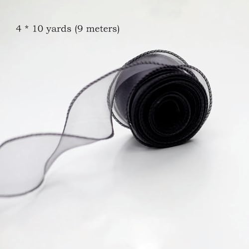 LOUKEKE 10 Yards/Rolle transparentes Chiffonband Organza-Satinbänder zum Verpacken Dekorieren Hochzeitssträuße Kränze Nähzubehör von LOUKEKE