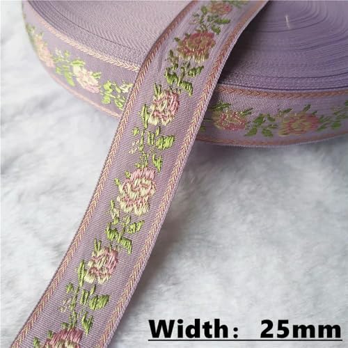 LOUKEKE 50 Yards (10–25 mm) Glitzerndes Jacquardband mit glänzenden Blumen für selbstgemachte Haarschmuckröcke Haustierhalsbänder von LOUKEKE