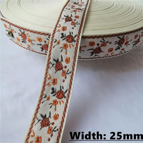 LOUKEKE 50 Yards (10–25 mm) Glitzerndes Jacquardband mit glänzenden Blumen für selbstgemachte Haarschmuckröcke Haustierhalsbänder von LOUKEKE
