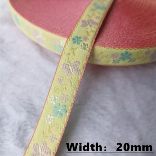 LOUKEKE 50 Yards (10–25 mm) Glitzerndes Jacquardband mit glänzenden Blumen für selbstgemachte Haarschmuckröcke Haustierhalsbänder von LOUKEKE