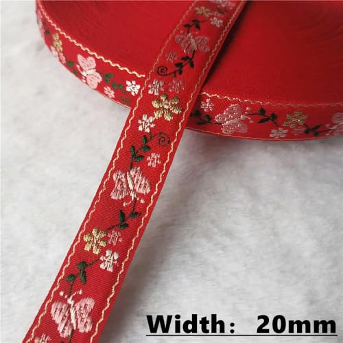 LOUKEKE 50 Yards (10–25 mm) Glitzerndes Jacquardband mit glänzenden Blumen für selbstgemachte Haarschmuckröcke Haustierhalsbänder von LOUKEKE