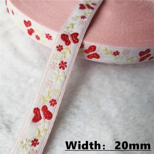 LOUKEKE 50 Yards (10–25 mm) Glitzerndes Jacquardband mit glänzenden Blumen für selbstgemachte Haarschmuckröcke Haustierhalsbänder von LOUKEKE