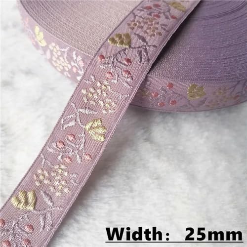 LOUKEKE 50 Yards (10–25 mm) Glitzerndes Jacquardband mit glänzenden Blumen für selbstgemachte Haarschmuckröcke Haustierhalsbänder von LOUKEKE