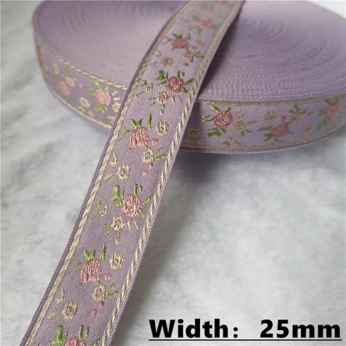 LOUKEKE 50 Yards (10–25 mm) Glitzerndes Jacquardband mit glänzenden Blumen für selbstgemachte Haarschmuckröcke Haustierhalsbänder von LOUKEKE