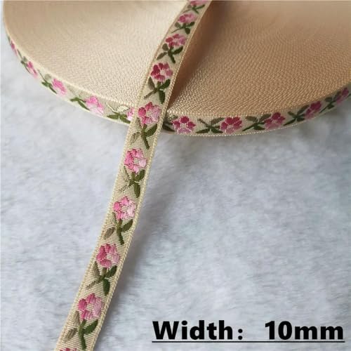 LOUKEKE 50 Yards (10–25 mm) Glitzerndes Jacquardband mit glänzenden Blumen für selbstgemachte Haarschmuckröcke Haustierhalsbänder von LOUKEKE