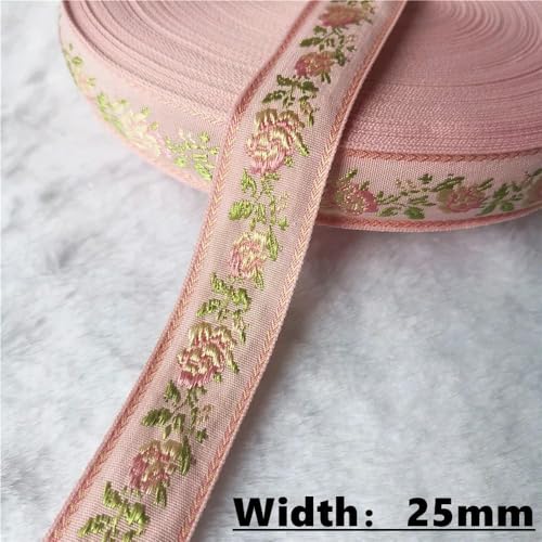 LOUKEKE 50 Yards (10–25 mm) Glitzerndes Jacquardband mit glänzenden Blumen für selbstgemachte Haarschmuckröcke Haustierhalsbänder von LOUKEKE