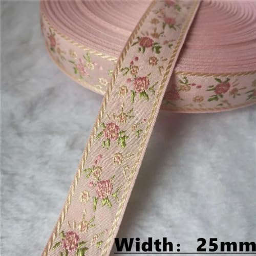 LOUKEKE 50 Yards (10–25 mm) Glitzerndes Jacquardband mit glänzenden Blumen für selbstgemachte Haarschmuckröcke Haustierhalsbänder von LOUKEKE