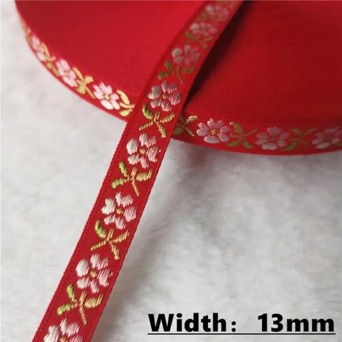 LOUKEKE 50 Yards (10–25 mm) Glitzerndes Jacquardband mit glänzenden Blumen für selbstgemachte Haarschmuckröcke Haustierhalsbänder von LOUKEKE