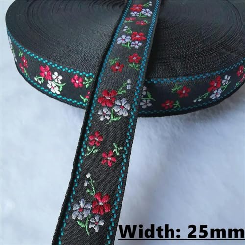 LOUKEKE 50 Yards (10–25 mm) Glitzerndes Jacquardband mit glänzenden Blumen für selbstgemachte Haarschmuckröcke Haustierhalsbänder von LOUKEKE