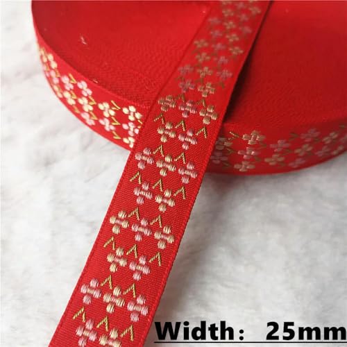 LOUKEKE 50 Yards (10–25 mm) Glitzerndes Jacquardband mit glänzenden Blumen für selbstgemachte Haarschmuckröcke Haustierhalsbänder von LOUKEKE