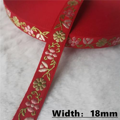 LOUKEKE 50 Yards (10–25 mm) Glitzerndes Jacquardband mit glänzenden Blumen für selbstgemachte Haarschmuckröcke Haustierhalsbänder von LOUKEKE