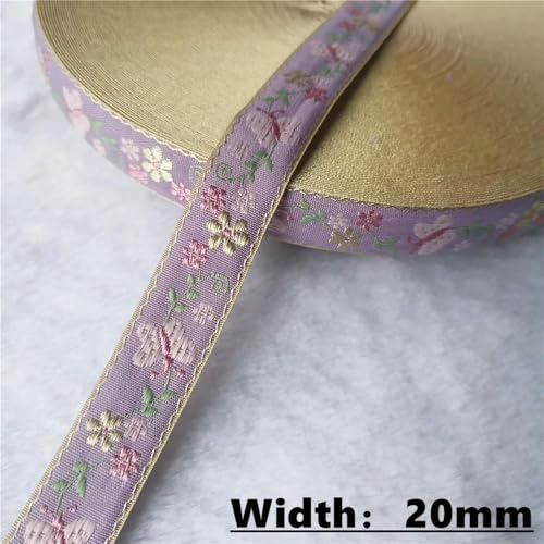 LOUKEKE 50 Yards (10–25 mm) Glitzerndes Jacquardband mit glänzenden Blumen für selbstgemachte Haarschmuckröcke Haustierhalsbänder von LOUKEKE