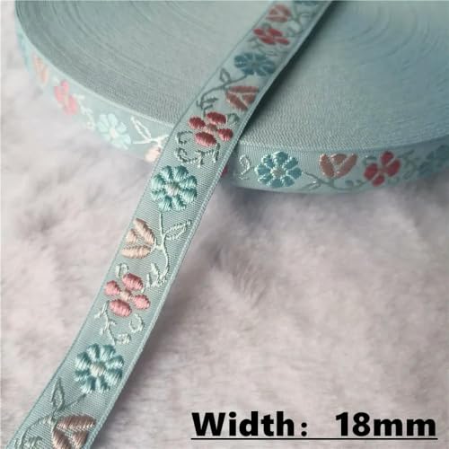 LOUKEKE 50 Yards (10–25 mm) Glitzerndes Jacquardband mit glänzenden Blumen für selbstgemachte Haarschmuckröcke Haustierhalsbänder von LOUKEKE