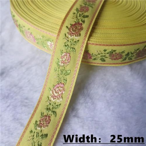LOUKEKE 50 Yards (10–25 mm) Glitzerndes Jacquardband mit glänzenden Blumen für selbstgemachte Haarschmuckröcke Haustierhalsbänder von LOUKEKE