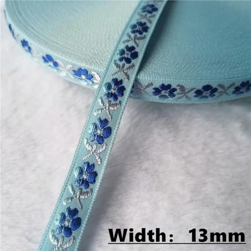 LOUKEKE 50 Yards (10–25 mm) Glitzerndes Jacquardband mit glänzenden Blumen für selbstgemachte Haarschmuckröcke Haustierhalsbänder von LOUKEKE