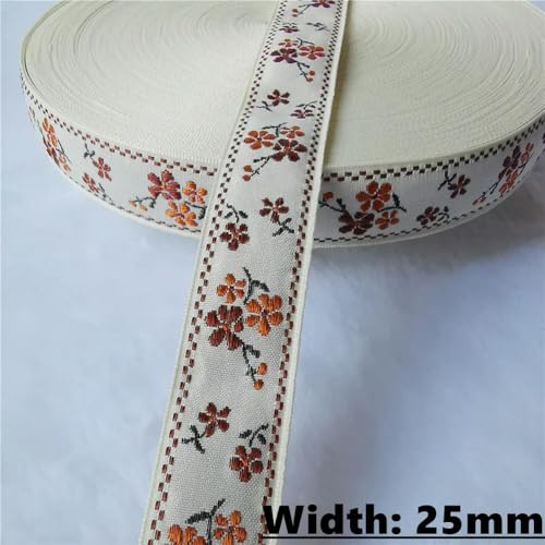 LOUKEKE 50 Yards (10–25 mm) Glitzerndes Jacquardband mit glänzenden Blumen für selbstgemachte Haarschmuckröcke Haustierhalsbänder von LOUKEKE