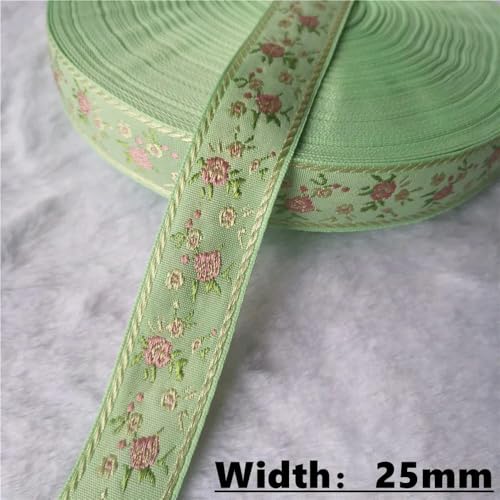 LOUKEKE 50 Yards (10–25 mm) Glitzerndes Jacquardband mit glänzenden Blumen für selbstgemachte Haarschmuckröcke Haustierhalsbänder von LOUKEKE