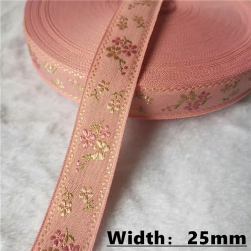 LOUKEKE 50 Yards (10–25 mm) Glitzerndes Jacquardband mit glänzenden Blumen für selbstgemachte Haarschmuckröcke Haustierhalsbänder von LOUKEKE