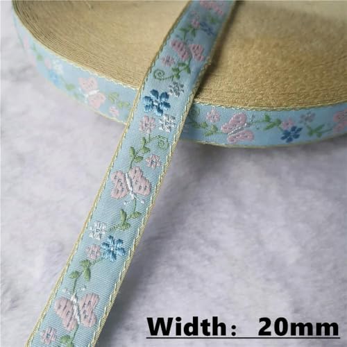 LOUKEKE 50 Yards (10–25 mm) Glitzerndes Jacquardband mit glänzenden Blumen für selbstgemachte Haarschmuckröcke Haustierhalsbänder von LOUKEKE