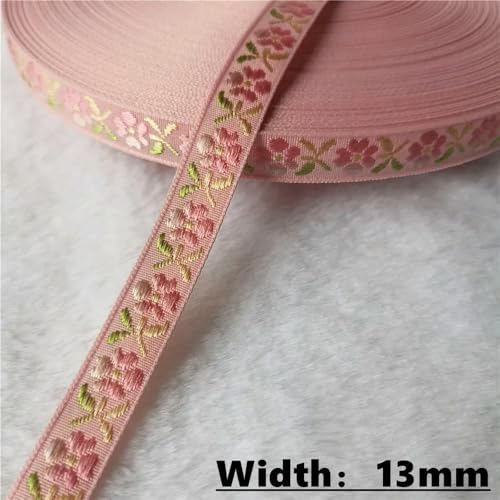 LOUKEKE 50 Yards (10–25 mm) Glitzerndes Jacquardband mit glänzenden Blumen für selbstgemachte Haarschmuckröcke Haustierhalsbänder von LOUKEKE
