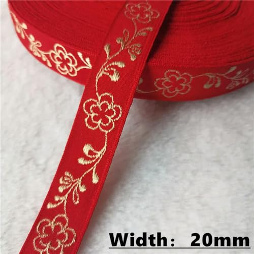 LOUKEKE 50 Yards (10–25 mm) Glitzerndes Jacquardband mit glänzenden Blumen für selbstgemachte Haarschmuckröcke Haustierhalsbänder von LOUKEKE