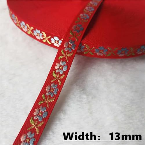 LOUKEKE 50 Yards (10–25 mm) Glitzerndes Jacquardband mit glänzenden Blumen für selbstgemachte Haarschmuckröcke Haustierhalsbänder von LOUKEKE