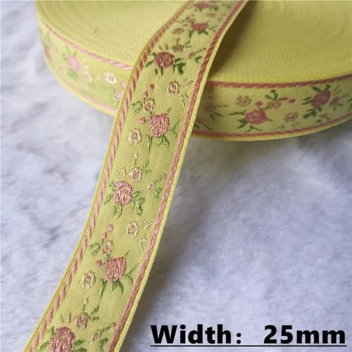 LOUKEKE 50 Yards (10–25 mm) Glitzerndes Jacquardband mit glänzenden Blumen für selbstgemachte Haarschmuckröcke Haustierhalsbänder von LOUKEKE