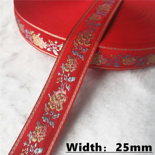 LOUKEKE 50 Yards (10–25 mm) Glitzerndes Jacquardband mit glänzenden Blumen für selbstgemachte Haarschmuckröcke Haustierhalsbänder von LOUKEKE