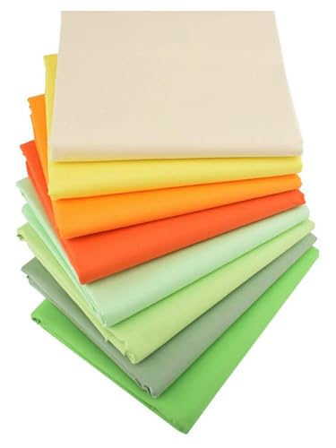 LOUKEKE 8 Stück (25 x 25 cm) gefärbter Baumwollstoff in Köperbindung, DIY-Näh- und Quiltmaterial, Patchworkstoff, 32 Serien mit Volltonfarben, von LOUKEKE