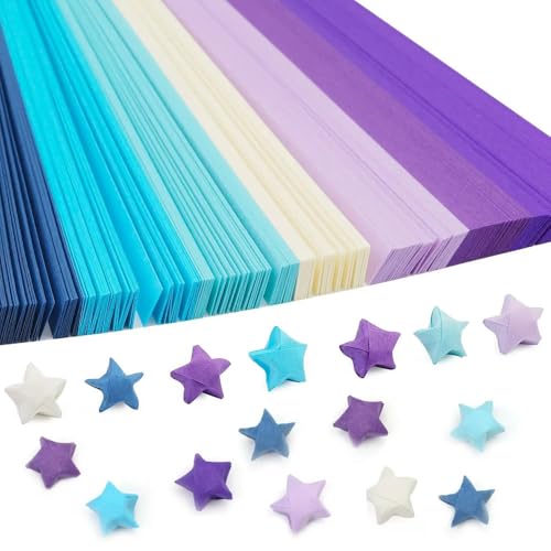 Mehrfarbiges Origami-Papier mit Sternmotiv, einfarbig, Farbverlauf, Sternpapier, Dekorationspapierstreifen, DIY-Handkunsthandwerk von LOUKEKE