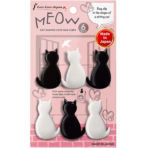 Stabile & niedliche Pommes-Clips - Katzendekor - 6er Set, starker Halt für Büroklammern, Dokumente, Geschenktüten - langlebig und belastbar - Made in Japan Stabile & niedliche Pommes-Clips - Katzendekor - 6er Set, starker Halt für Büroklammern, Dokumente, Geschenktüten - langlebig und belastbar - Made in Japan von LOVE LOVE JAPAN