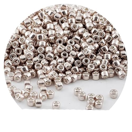 600 Stück 2 mm Miyuki Delica Perlen Japan Bronze Glasperlen Böhmen Stil Metallic Seedbeads für DIY Schmuckherstellung Armband Ohrring-DD433 L Champagner, 2 mm 600 Stück von LOVEAASAN