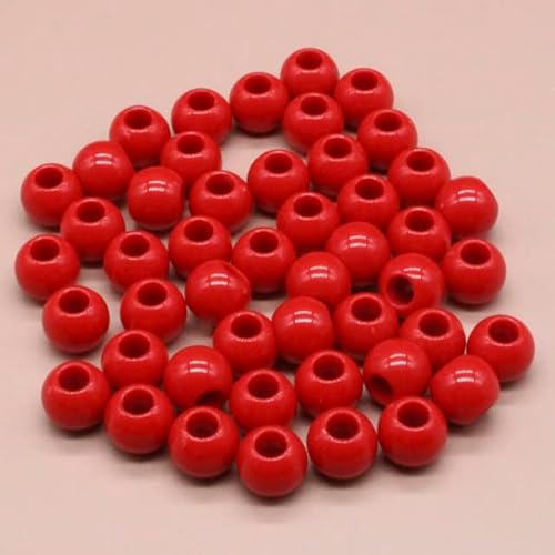8/10 mm rotes großes Loch, runde Kugel, Zwischenperlen für die Schmuckherstellung, DIY-Schmuckzubehör, rot, 10 mm, 30 Stück 8/10 mm rotes großes Loch, runde Kugel, Zwischenperlen für die Schmuckherstellung, DIY-Schmuckzubehör, rot, 10 mm, 30 Stück von LOVEAASAN