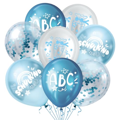 Set mit 20 Ballons in Regenbogen-Blau-Tönen Jungen & Mädchen – Deko für Schuleinführung, Schulstart-Feiern, Kinderfeste, Geburtstage & Boho-Partys (Blau) von LOVECENTRAL