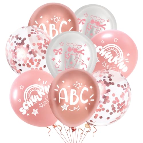 Set mit 20 Ballons in Regenbogen-Rosa-Tönen Jungen & Mädchen – Deko für Schuleinführung, Schulstart-Feiern, Kinderfeste, Geburtstage & Boho-Partys (Rosa) von LOVECENTRAL